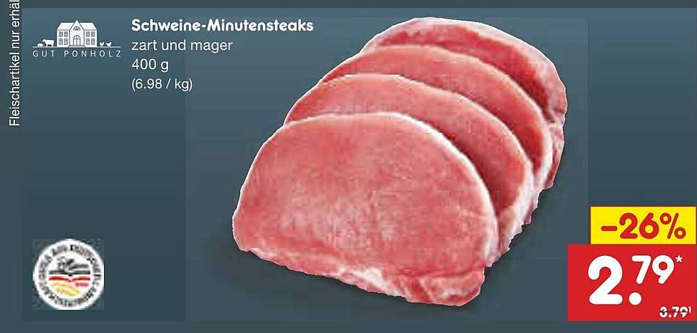 Schweine-Minutensteaks