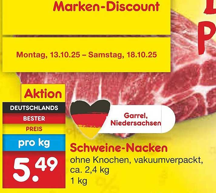 Schweine-Nacken ohne Knochen, vakuumverpackt, ca. 2,4 kg
