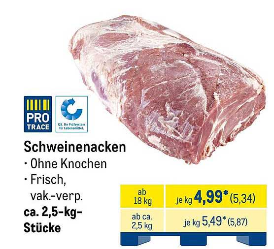 Schweinenacken ohne Knochen – frisch und vakuumverpackt