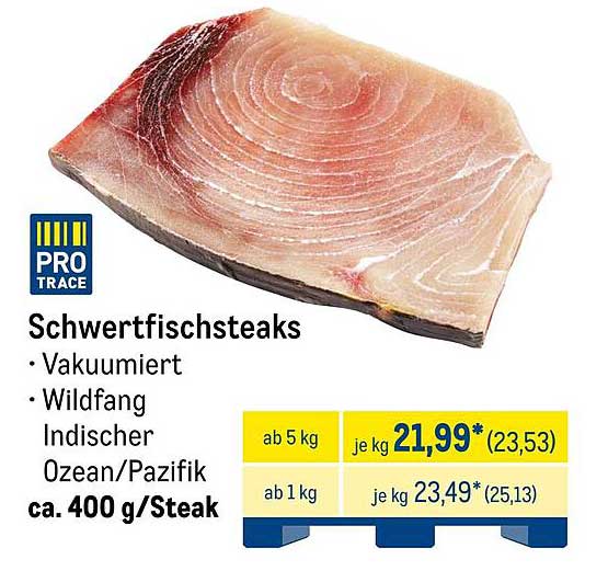 Schwertfischsteaks - Vakuumiert, Wildfang Indischer Ozean/Pazifik