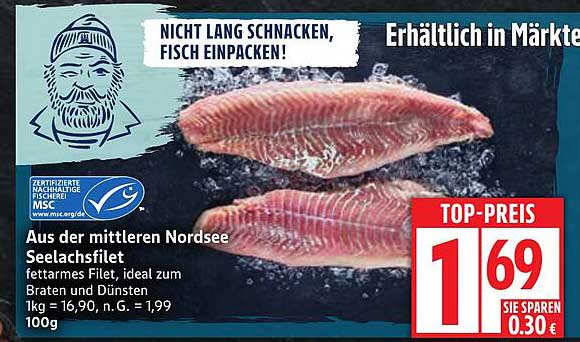 Seelachsfilet aus der mittleren Nordsee