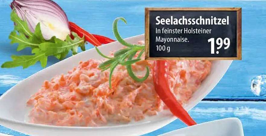 Seelachsschnitzel in feinster Holsteiner Mayonnaise. 100 g
