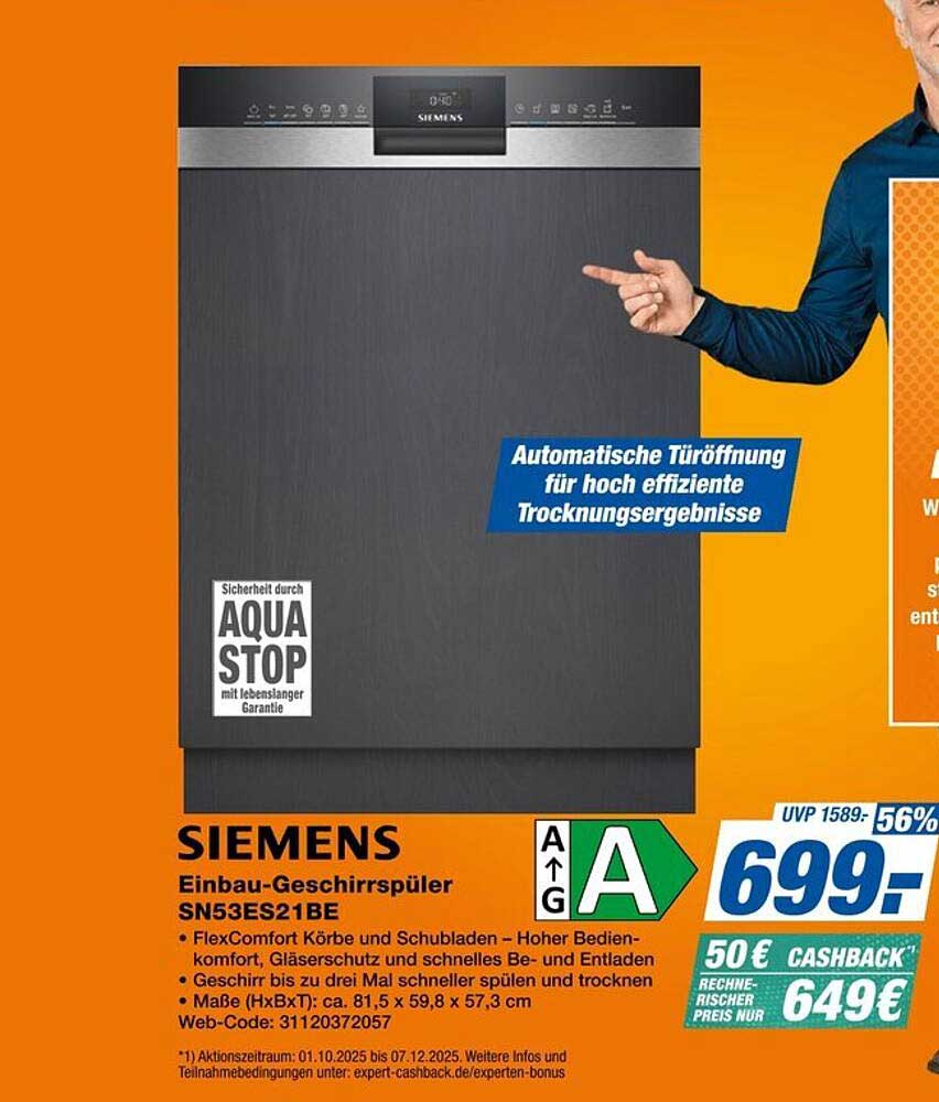 SIEMENS Einbau-Geschirrspüler SN53ES21BE