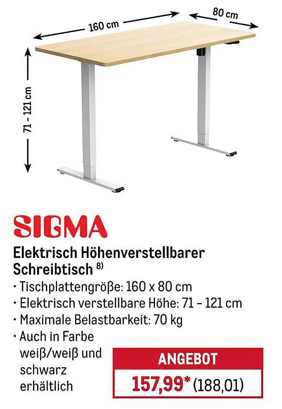 SIGMA Elektrisch Höhenverstellbarer Schreibtisch