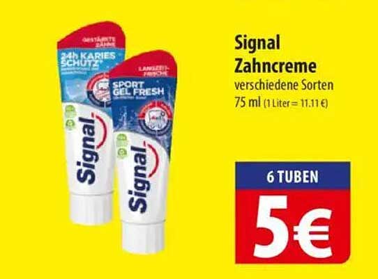 Signal Zahnpasta verschiedene Sorten 75 ml (1 Liter = 11,11 €)