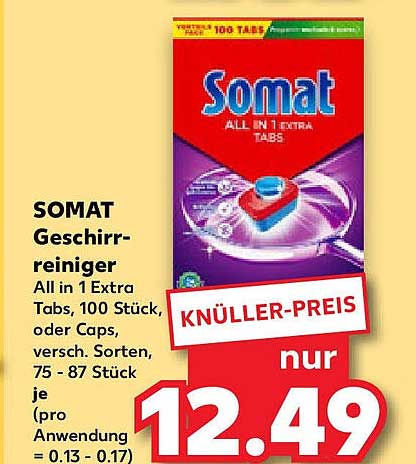 SOMAT Geschirrreiniger All in 1 Extra Tabs, 100 Stück