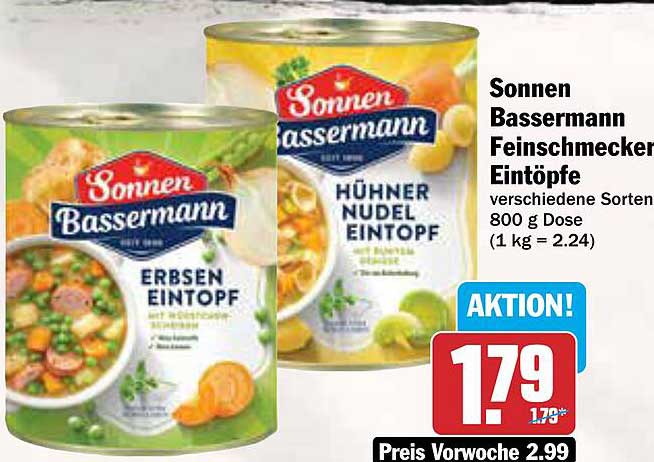 Sonnen Bassermann Feinschmecker Eintöpfe 800 g Dose - Verschiedene Sorten