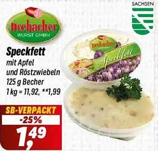 Speckfett mit Apfel und Röstzwiebeln 125 g Becher