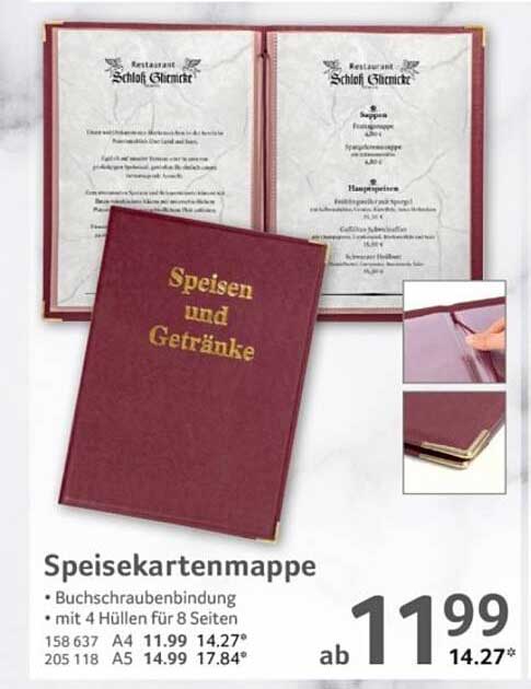 Speisekartenmappe mit Buchschraubenbindung – ideal für jedes Restaurant