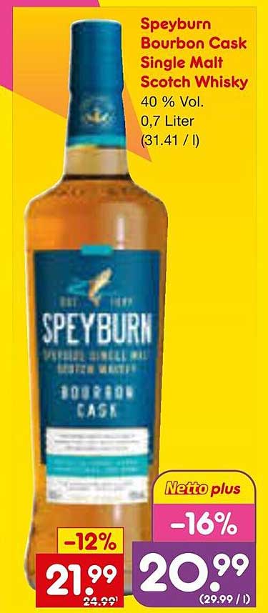 Speyburn Bourbon Cask Single Malt Scotch Whisky 0,7 Liter