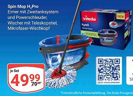 Spin Mop H2 Pro - Eimer mit Zweitank-System und Powerschleuder