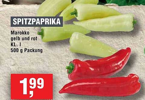 SPITZPARIKKA - Marokko gelb und rot KL. I 500 g Packung