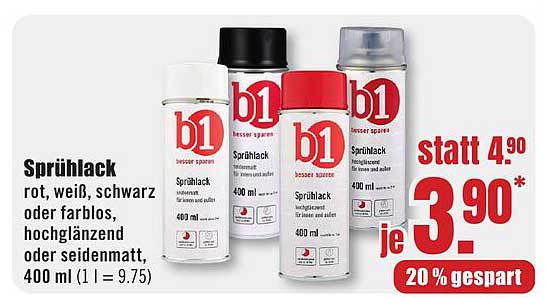 Sprühlack rot, weiß, schwarz oder farblos hochglänzend oder seidenmatt, 400 ml