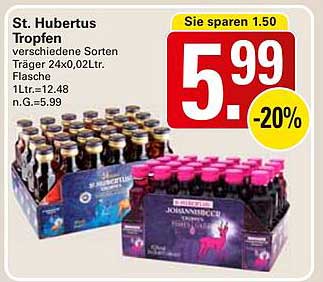 St. Hubertus Tropfen 24x0,02L Flasche - Verschiedene Sorten