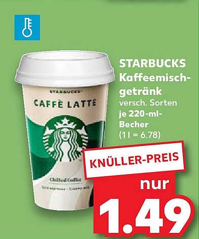 STARBUCKS Kaffeegetränk Caffè Latte 220 ml