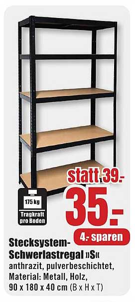 Stecksystem-Schwerlastregal »S« anthrazit, pulverbeschichtet