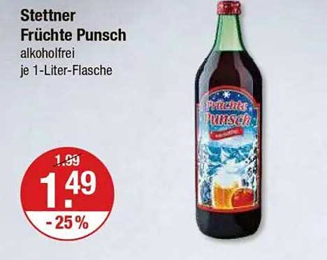 Stettner Früchte Punsch - alkoholfrei je 1-Liter-Flasche