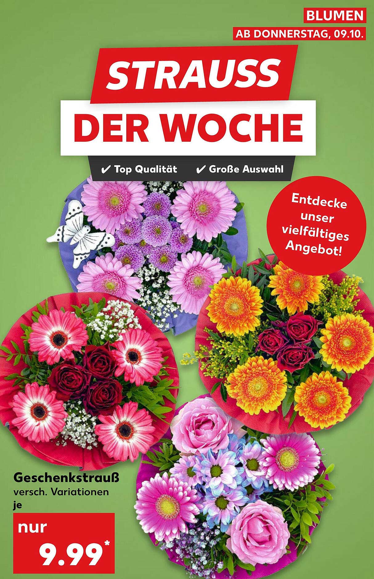 Strauss der Woche - Geschenkstrauß verschiedene Variationen je nur 9,99*