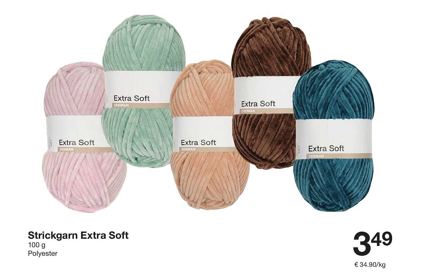 Strickgarn Extra Soft 100 g für nur 3,49 €