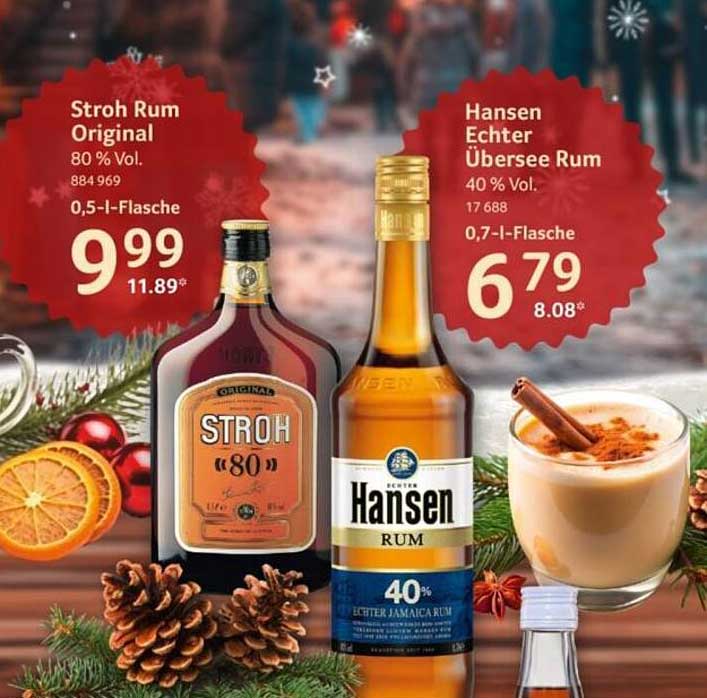 Stroh Rum Original und Hansen Echter Übersee Rum