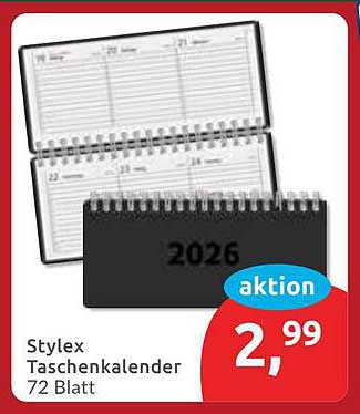 Stylex Taschenkalender 2026 - 72 Blatt