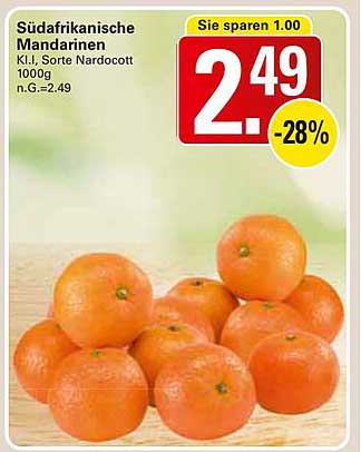 Südafrikanische Mandarinen K.I. Nardocott 1000g