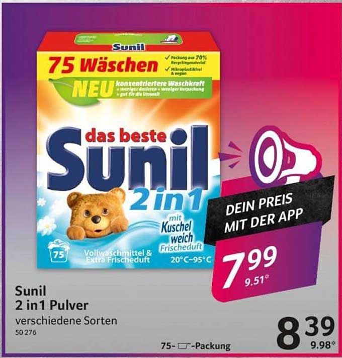 Sunil 2 in 1 Pulver verschiedene Sorten
