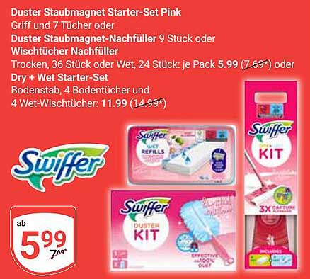 Swiffer Duster Staubmagnet Starter-Set Pink