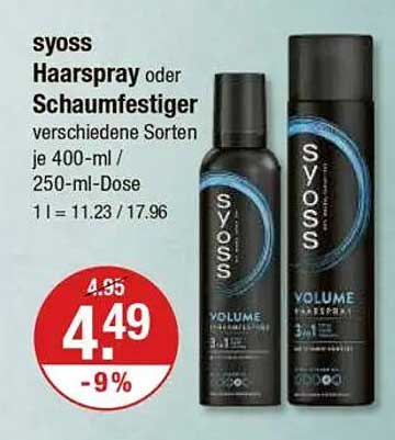 syoss Haarspray oder Schaumfestiger 400-ml oder 250-ml-Dose