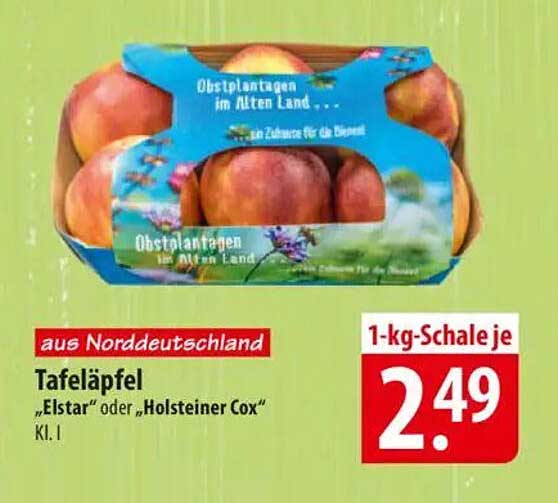 Tafeläpfel „Elstar“ oder „Holsteiner Cox“ Kl. I aus Norddeutschland