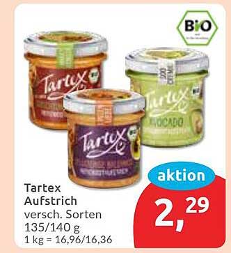 Tartex Aufstrich – verschiedene Sorten 135/140g