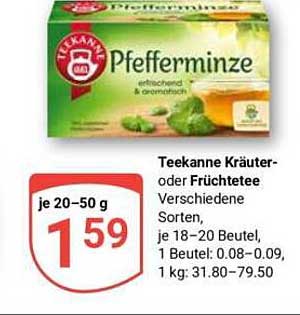 Teekanne Kräuter- oder Früchtetee - Pfefferminze
