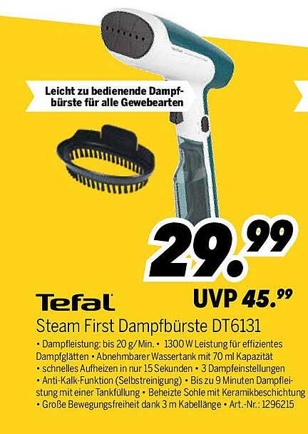 Tefal Steam First Dampf Bürste DT6131