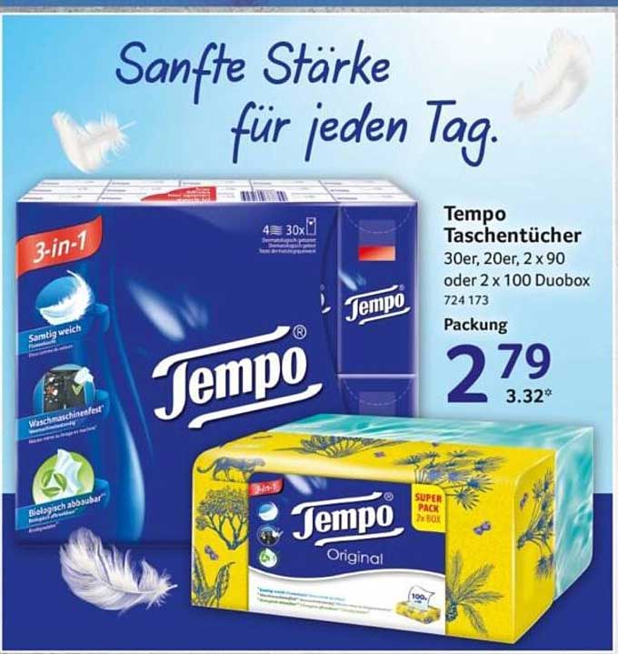 Tempo Taschentücher 30er, 20er, 2 x 90 oder 2 x 100 Duobox