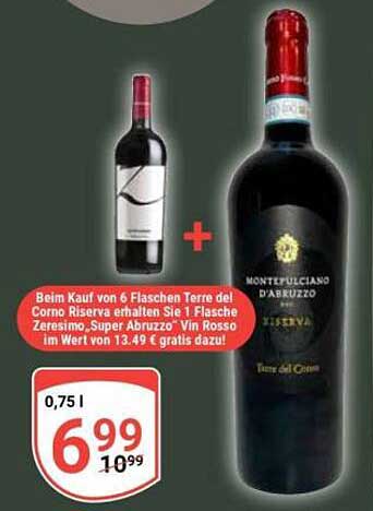 Terre del Corno Riserva & Gratis Zeresimo Super Abruzzo Vin Rosso