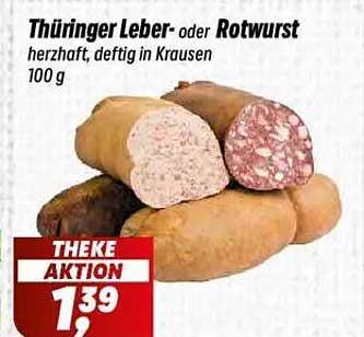 Thüringer Leber- oder Rotwurst herzhaft, deftig in Krausen 100 g