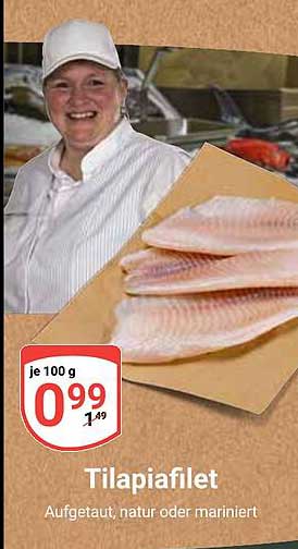 Tilapiafilet - Aufgetaut, natur oder mariniert
