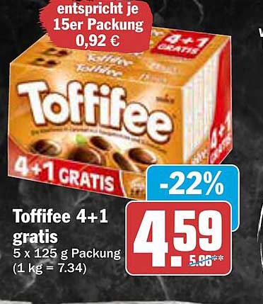 Toffifee 4+1 gratis