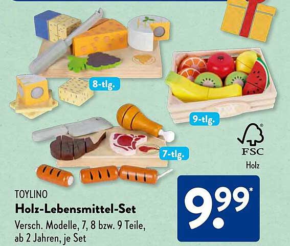 TOYLINOS Holz-Lebensmittel-Set - kreativ und lehrreich!