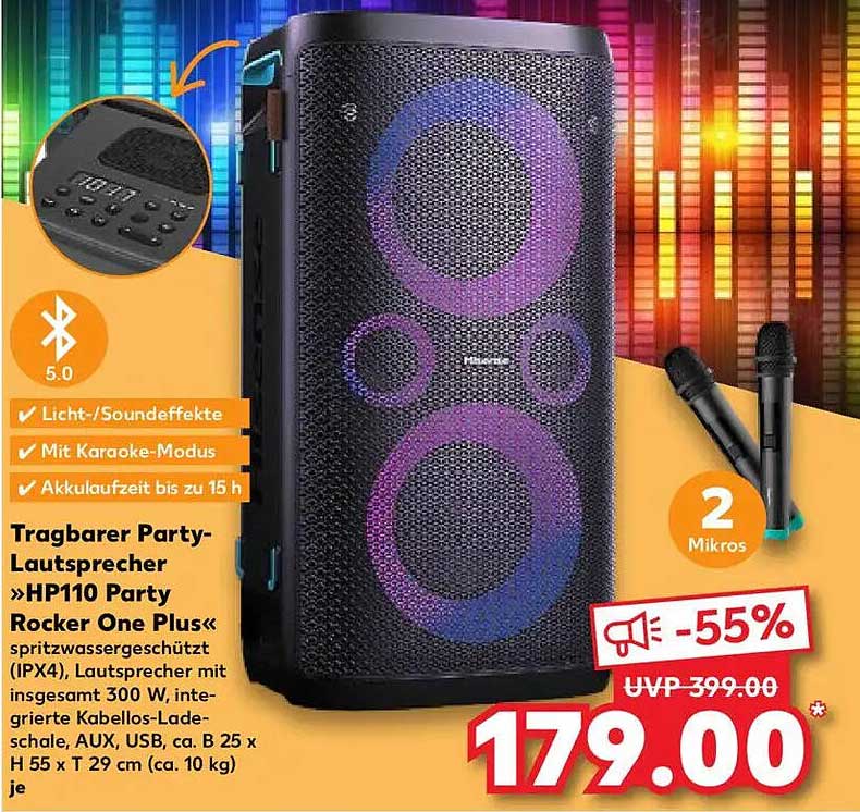 Tragbarer Party-Lautsprecher »HP110 Party Rocker One Plus«