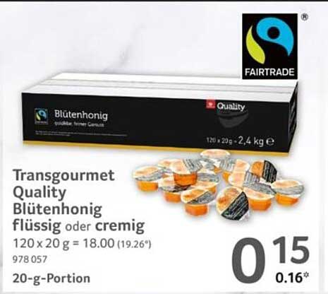 Transgourmet Quality Blütenhonig flüssig oder cremig 120x20g