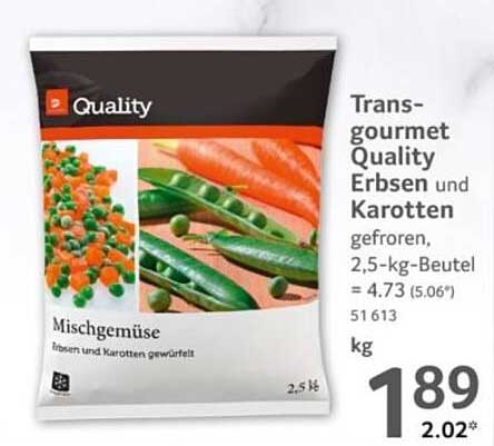 Transgourmet Quality Erbsen und Karotten 2,5 kg Beutel