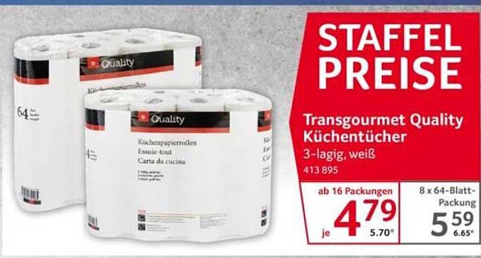 Transgourmet Quality Küchentücher 3-lagig, weiß