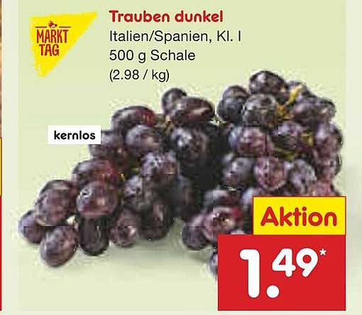 Trauben dunkel - Italien/Spanien, Kl. I 500 g Schale