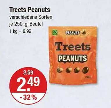 Treets Peanuts verschiedene Sorten je 250-g-Beutel