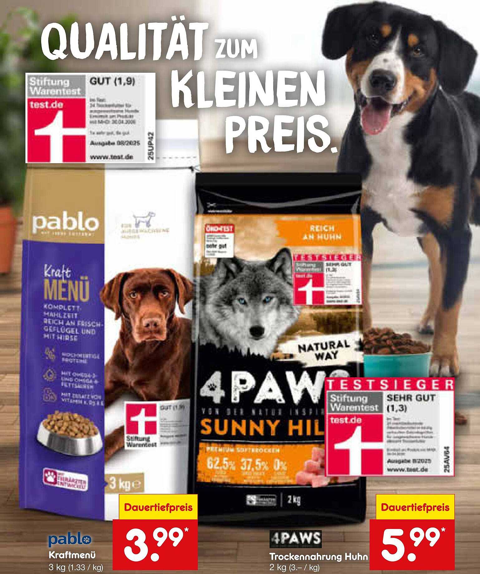 Trockenfutter 4PAWS SUNNY HILL Huhn 2 kg – Qualität für Ihren Hund
