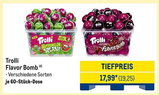 Trolli Flavor Bomb – Verschiedene Sorten je 60-Stück-Dose