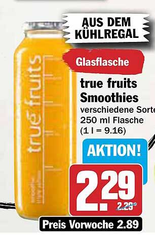 true fruits Smoothies 250 ml Glasflasche