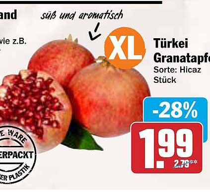 Türkei Granatapfel XL - Sorte: Hicaz Stück