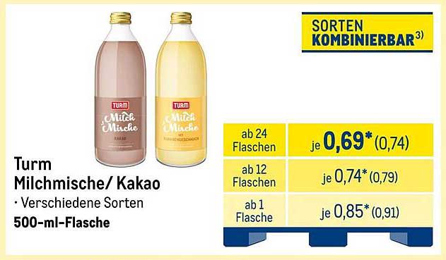 Turm Milchmischung/Kakao 500-ml-Flasche